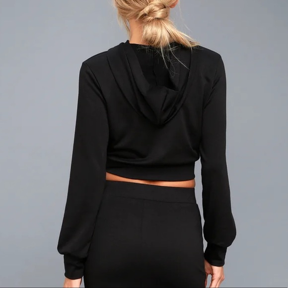 LULU’S Mickey Black Cropped Hoodie - Picture 6 of 7